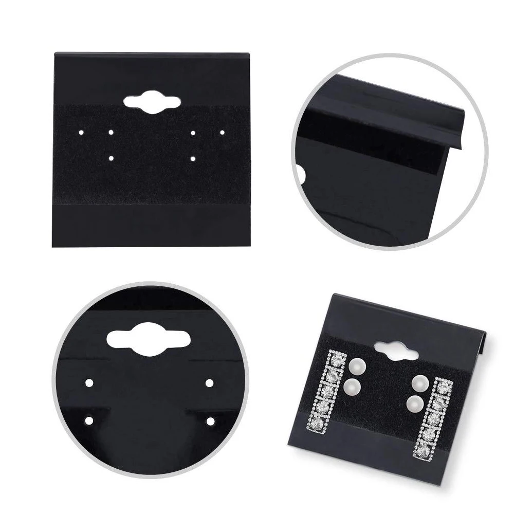 

10/30 шт. 5x5 см черные бархатные пластиковые упаковочные карты для сережек демонстрационная карточка для ювелирных изделий серьги-гвоздики розничная ценная бирка для малого бизнеса