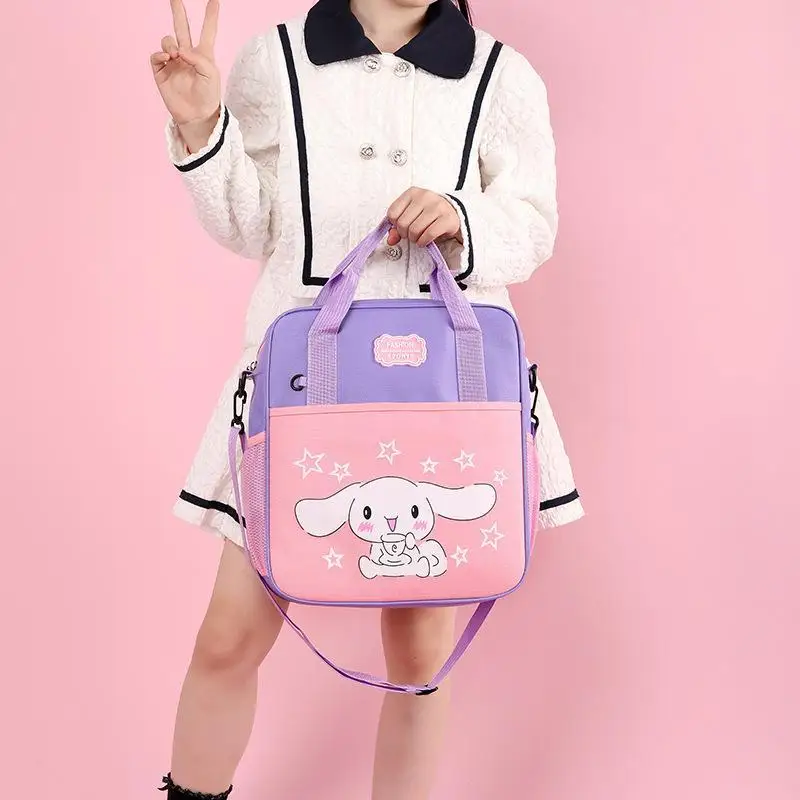 

Cute Sanrios Cinnamoroll Schoolbag Student Handbag Single Shoulder File Bag Good-Looking Messenger Bag Fashion Festival Gift