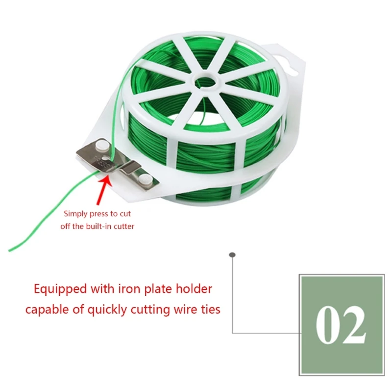 Y1UB 20/50m Garden Twist Tie Cable Tie Plastic Cable Tie Wire Cable Reels With Cutter