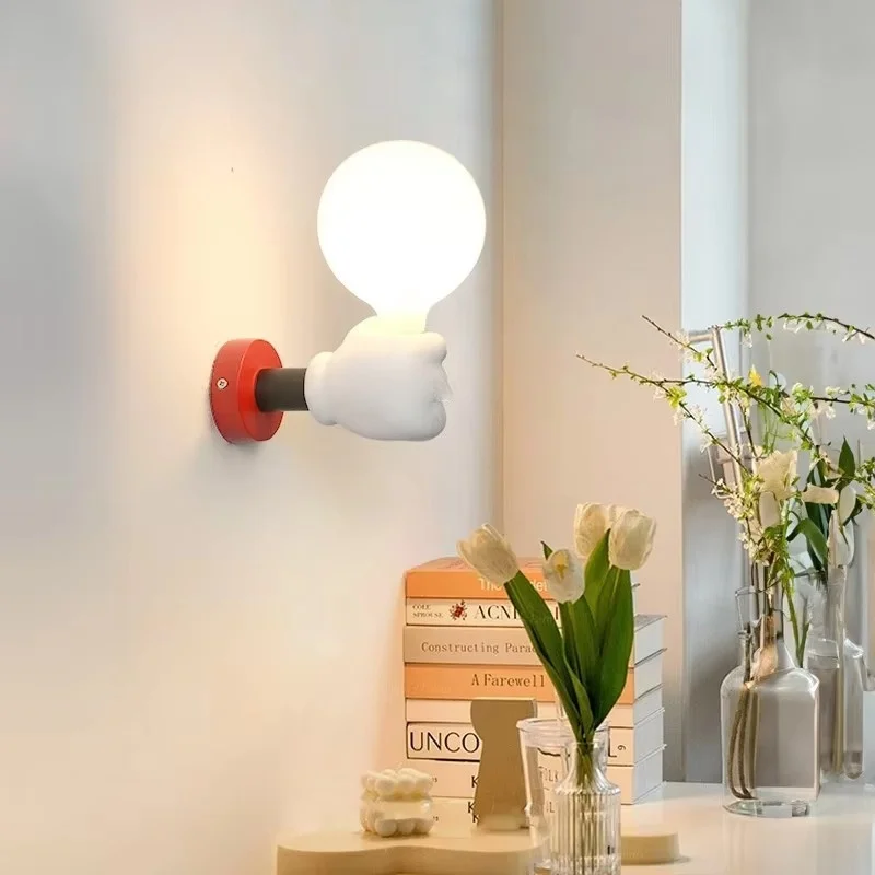 Creative Cartoon Mickey LED Handheld Wall Lamp Exquisite Small Night Light for Indoor Use for Warm Yellow Bedroom Children's