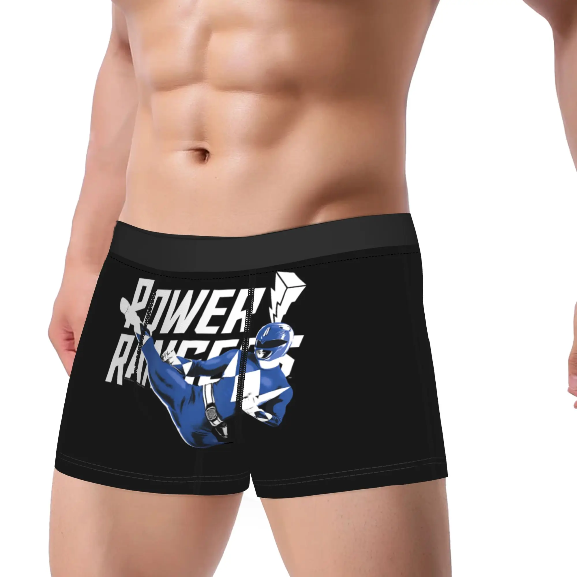 Power Rangers Blue Ranger Karate Action Pose Logo boxers  Underpants Homme Panties Men's Underwear Shorts Boxer Briefs