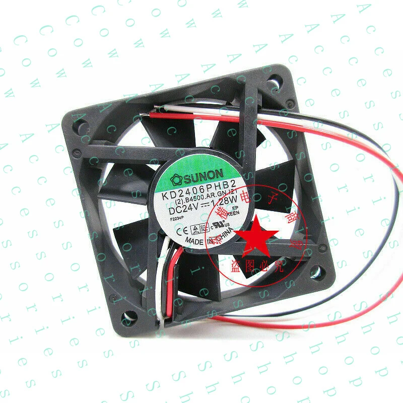 PP+ 1PC 3-wire cooling equipment fan KD2406PHB2 24V 1.28W 6015