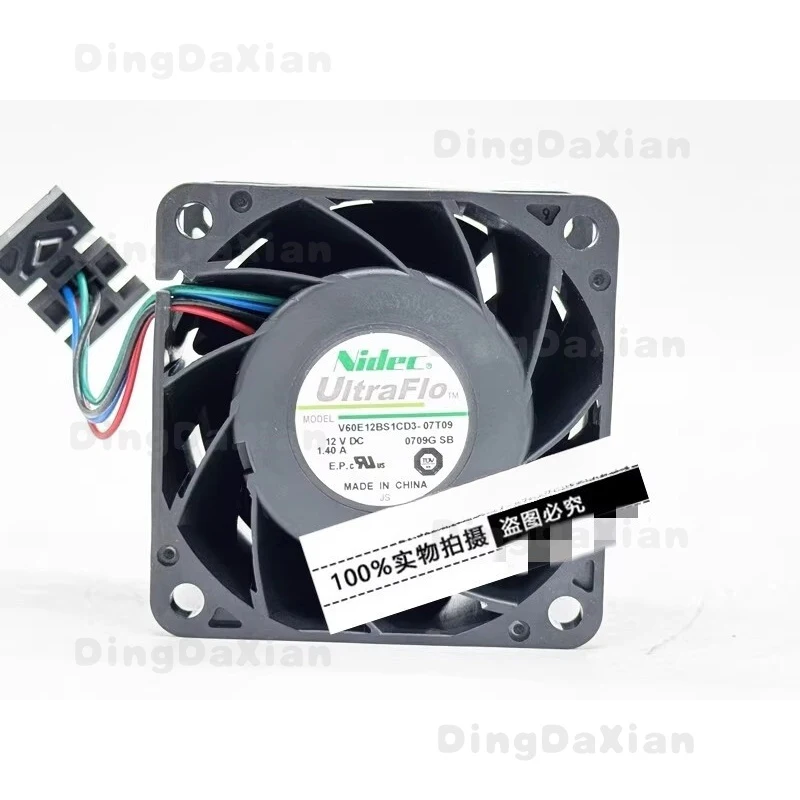D 1 pcs Violent High Airflow Fan For NIDEC V60E12BS1CD3-07 6038 6CM 12V 1.40A