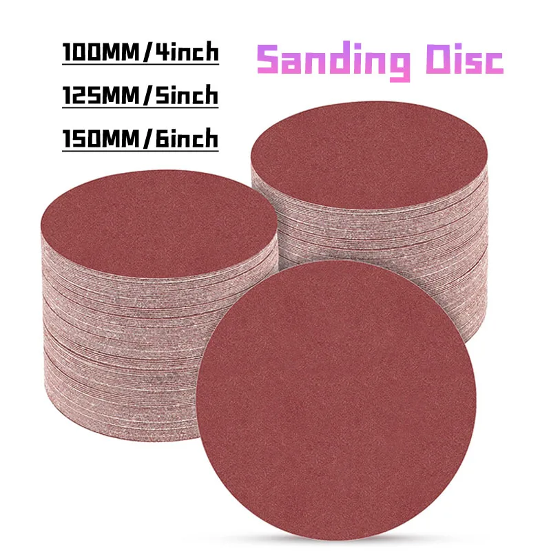 4/5/6 Inch Sanding Disc Hook and Loop Sanding Discs Orbital Plain Pad for Random Orbital Sander for Drill Grinder Rotary Tools