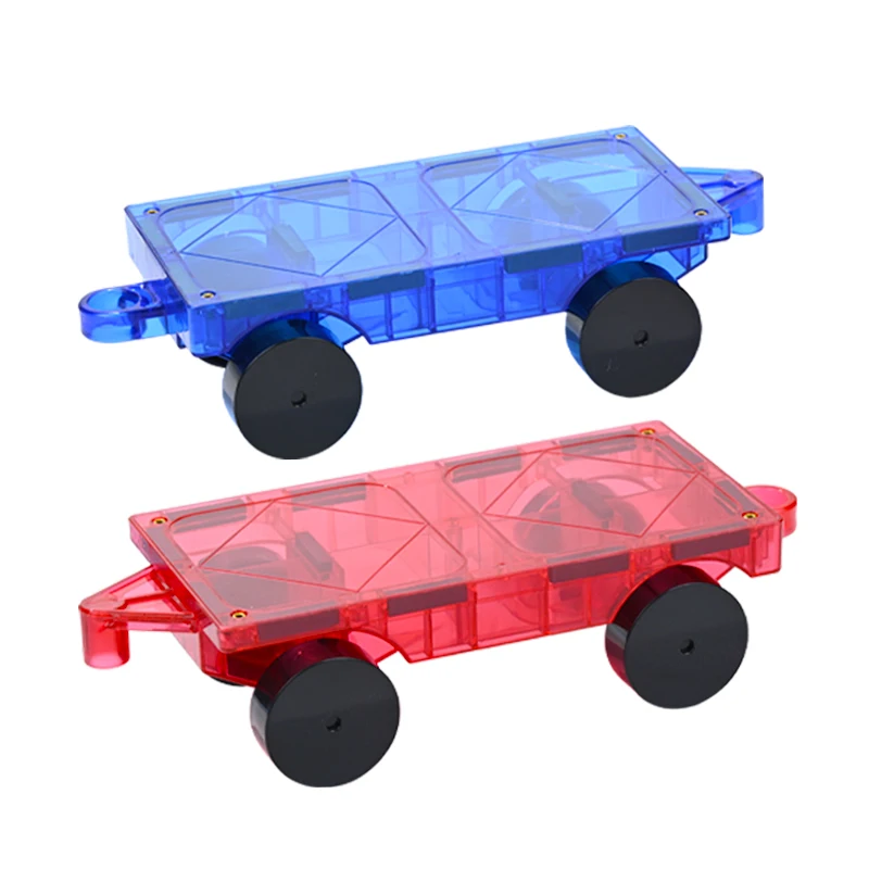 

2 Piece Car Set Suitable for Big Size Magnetic Building Blocks Magnet Tiles Intelligent Montessori Educational Toys for Children