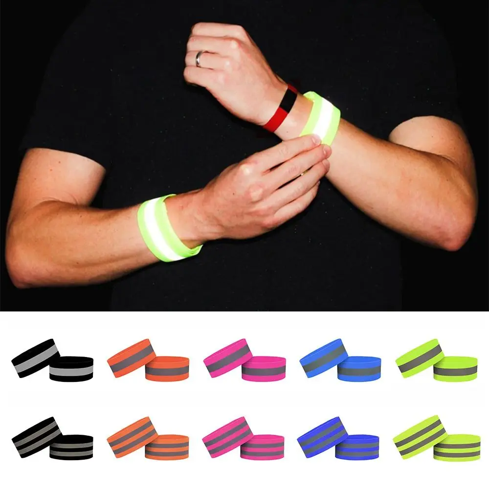 Luminous Reflective Band Strap Elastic Glow LED Reflector Armband Safe Multifunctional Reflector Wristband for Wrist Ankle Leg