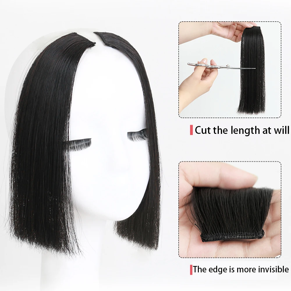 Princess Bangs Cut Synthetic Bangs Clip In Two Side Flat Bangs Clip-In Extension Natural Hairpiece For Women