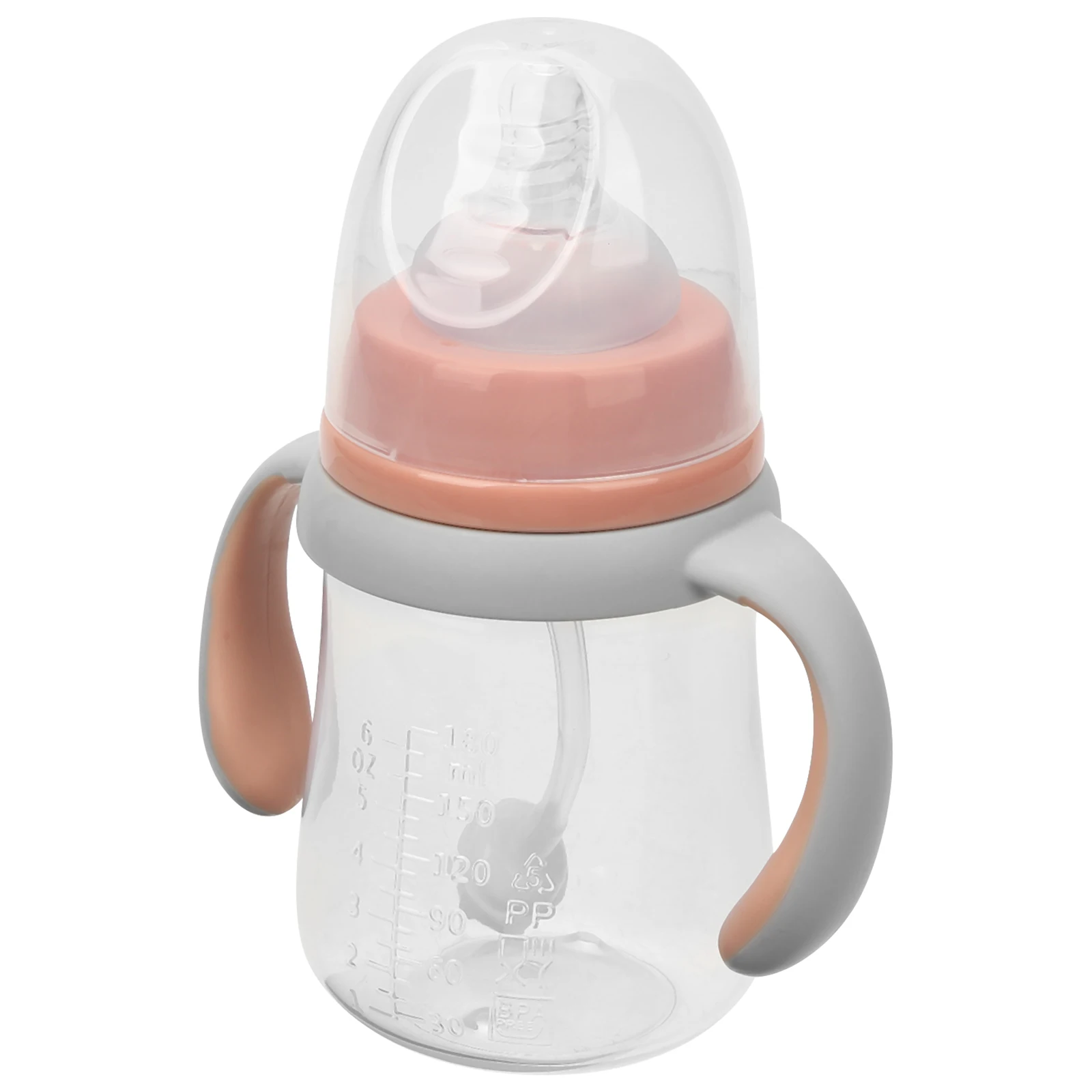 

180ml Anti Slip Bottles Toddler Water Drinking Cup Milk Feeding Bottle Leakproof PP Infant Sippy Wide Neck Easy Clean
