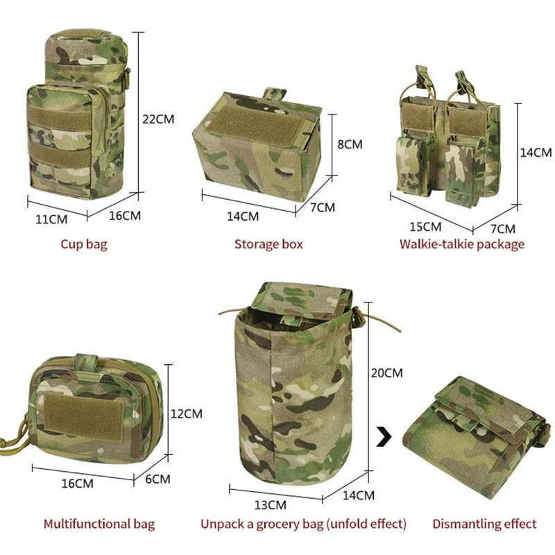 Juego de 5 piezas de caza, riñonera acolchada MOLLE ajustable, cinturón de Servicio de Patrulla, utilidad táctica de combate con funda