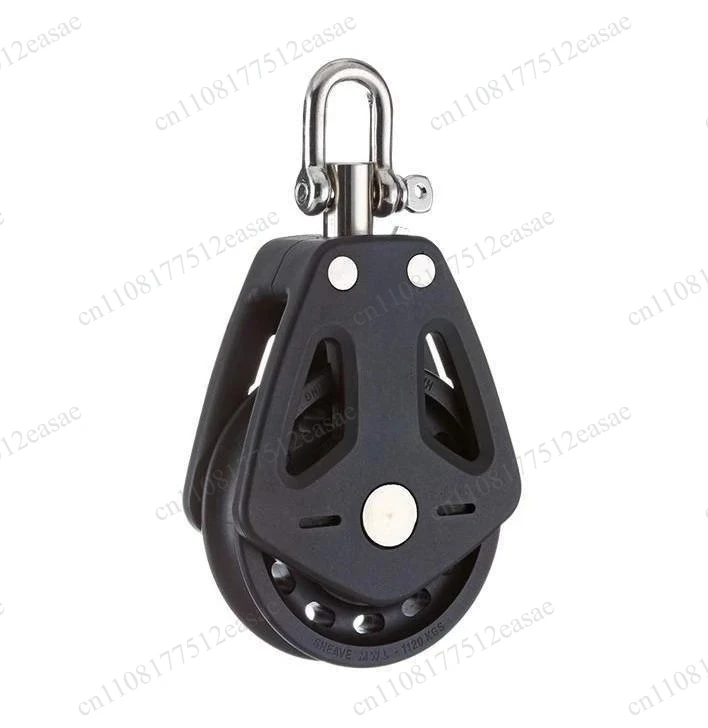 Marine Pulley Single Sheave 50mm Wheel 10mm Rope Swivel Eye Bearing Stainless Steel for Boat Yacht Sailboat Heavy Duty BP0501F