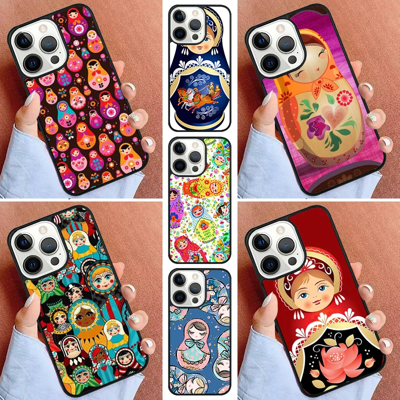 Babushka Matryoshka Red Russian Doll Phone Case For iPhone 16 15 14 Pro 11 13 12 Mini Max SE 2020 6S 7 8 Plus Cover Capa