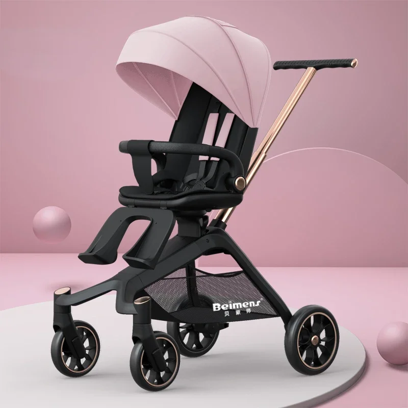 

Can Lie Flat High Landscape Folding Rotary Reversing Two-way Stroller Hidden Awning Adjustable Foot Pedal Baby Strollers