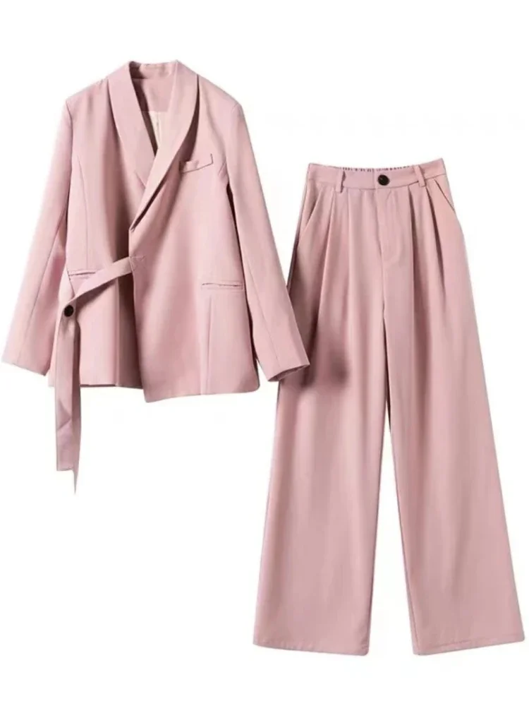 Pants Sets for Women 2023 Suit Jacket Autumn Senior Niche Design Sense Relaxed Temperament Office Lady Blazer Set Two-piece Suit