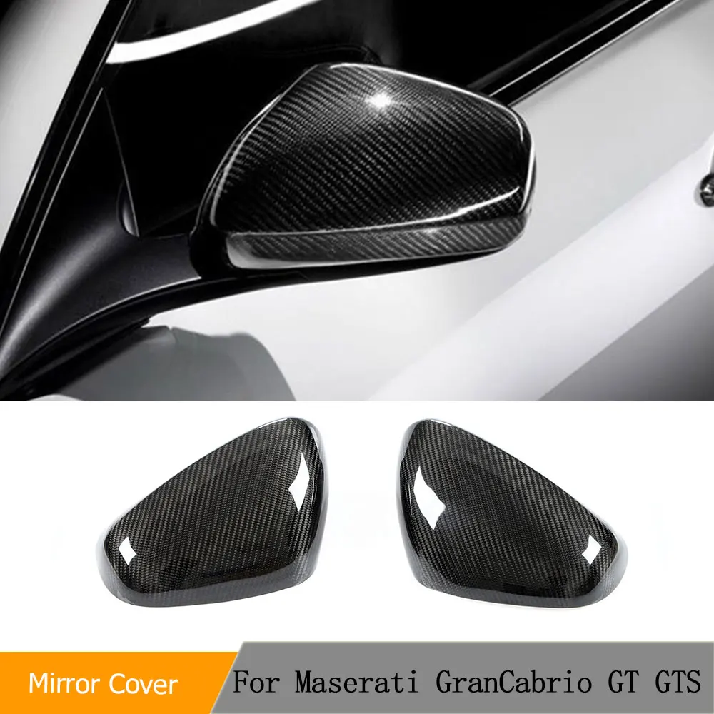 Dry Carbon Side Mirror Covers for Maserati GranCabrio GranTurismo GTS 08-19 Add on Side Mirror Caps Cover Shell