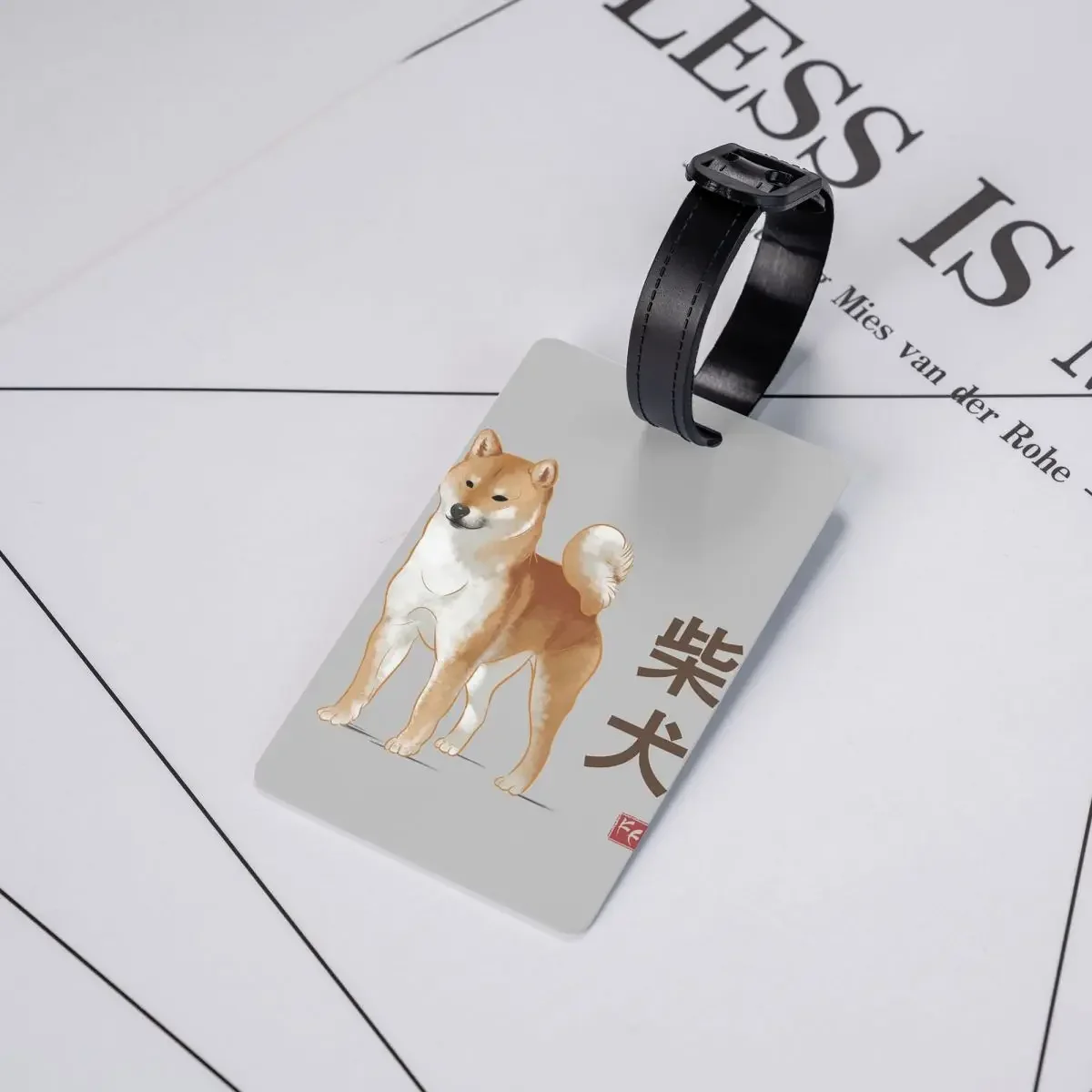 Dog Collection Japan Kanji Version Shiba Inu Dog Luggage Tags Suitcase Travel Baggage Boarding Tag Label Holder ID Name Address