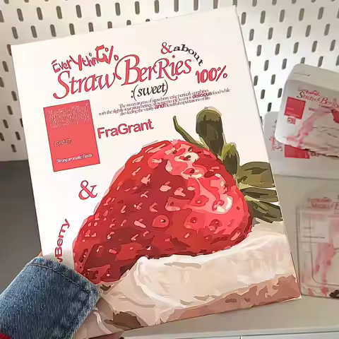 Sweet Strawberry A5 4-Grid Binder Hard Cover Card Album K-Pop Idol 3-inch Loose-Leaf Photocard Storage Book Korean 포카 바인