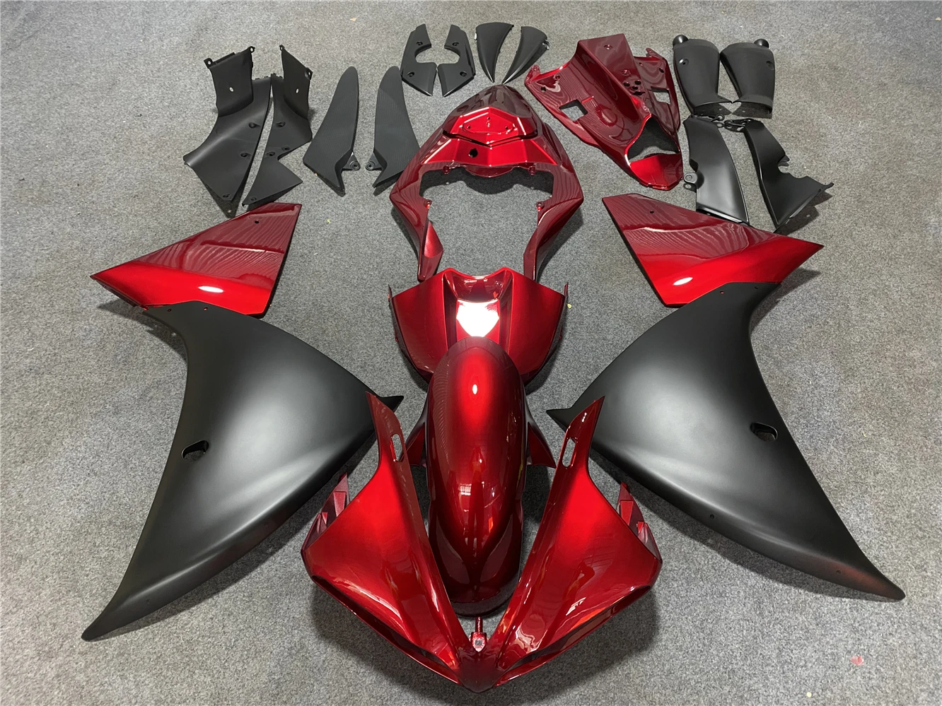 Motorcycle Fairing Kit fits Yamaha R1 2009 2010 2011 2012 2013 2014 Fairing Matte black metallic red motorcycle housing