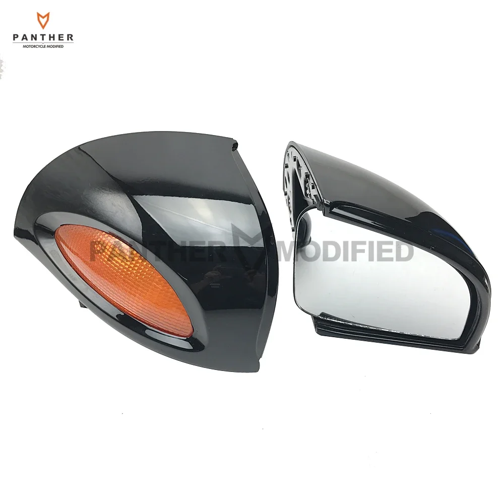 Black Motorcycle Rear View Mirrors Turn Signals Lights Cover Case for BMW R1100 RT R1100 RTP R1150 RT