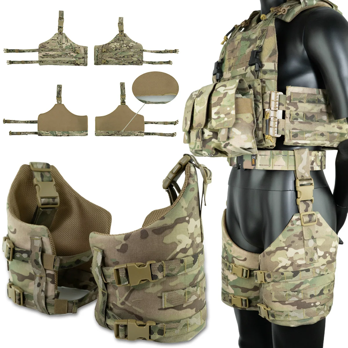 

AQzxdc Tactical Leg Cover Multi-Function Leg Protector Bearing Board Leggings Sinking Panel Outdoor Military Training Equipment