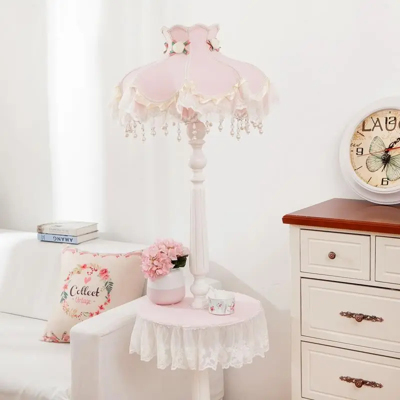 European floor lamp bedroom bedside princess Korean girl children's room sofa living room coffee table high standing table lamp