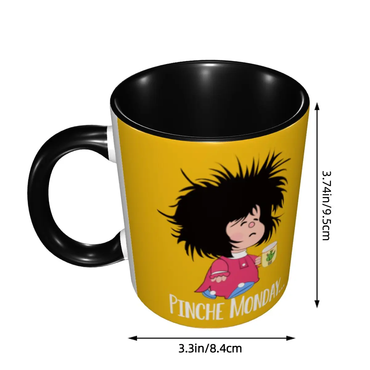Pinche Monday Funny Mafalda Coffee Mug DIY Customized Quino Argentina Comic Ceramic Mug Cup Creative Gift