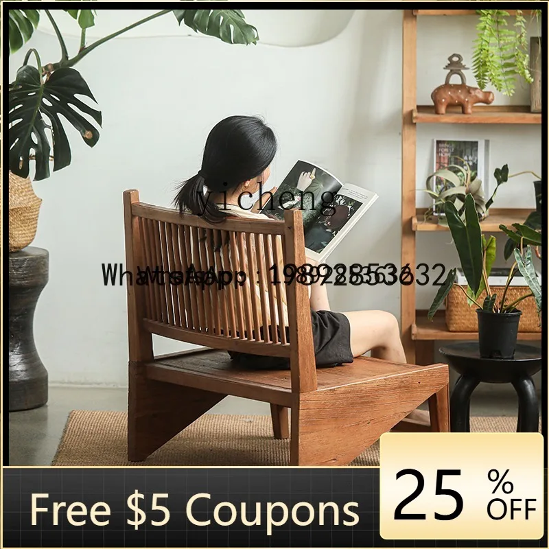 

Кресло для отдыха CB1 Evening Breeze в стиле Ваби-Саби из массива старого вяза, винтажное, с одной спинкой, для балкона