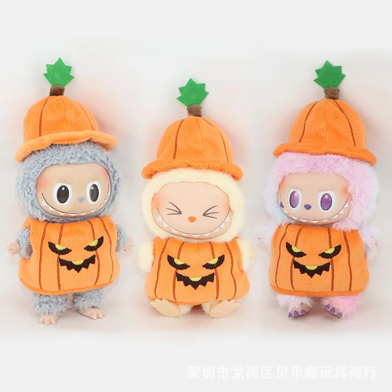 

Spooky Halloween Pumpkin Demon Costume Party Set for 1st 2nd 3rd Gen Labubu Keychain Vinyl Dolls Clothes