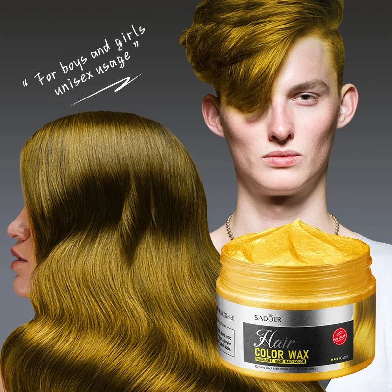 SADOER Hair Colour Wax Easy To Wash DIY Hairs Dyed Mud Long Lasting Dye for Eyebrow Beards Coloring Temporary Hair Cream view 3