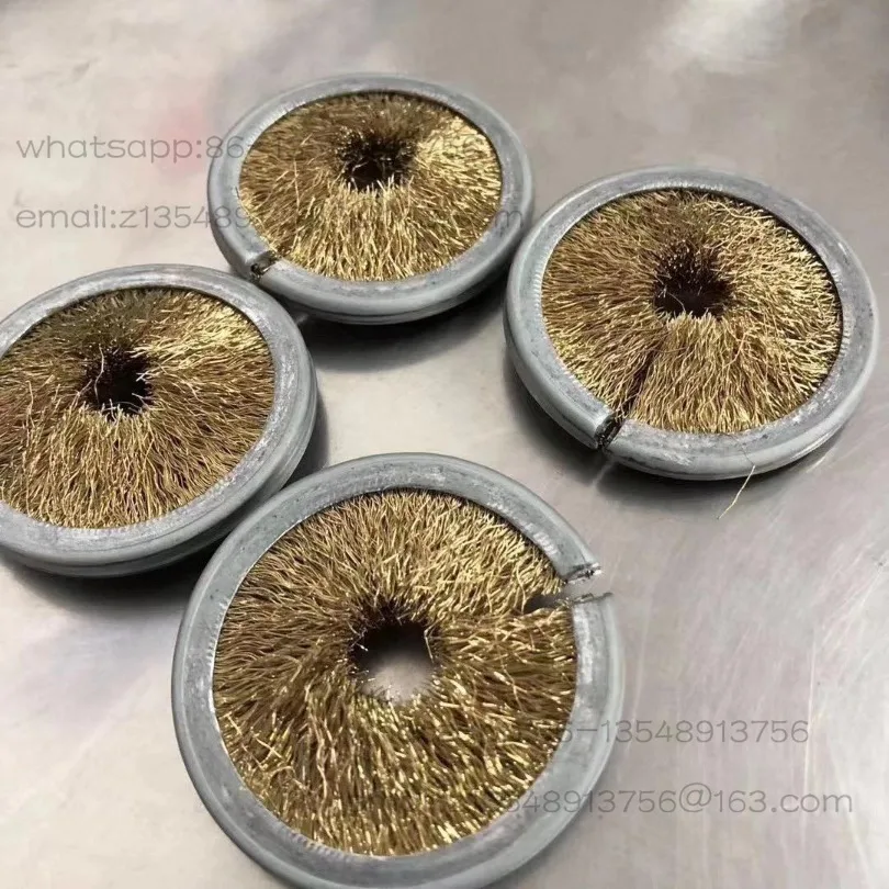 Inner roll hair planting disc copper wire brush, industrial seal rust removal pipe cleaning spring brush 1 piece price