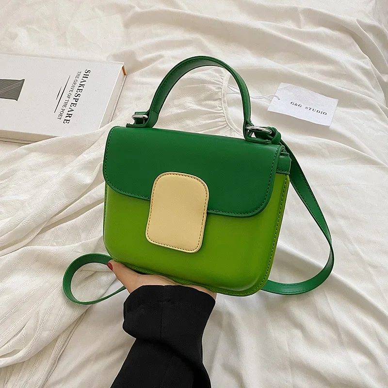 Shoulder Bag for Women New Splicing Style Small Fresh Patchwork Color Light Luxury Casual Crossbody Bag Personality Sweet Girls