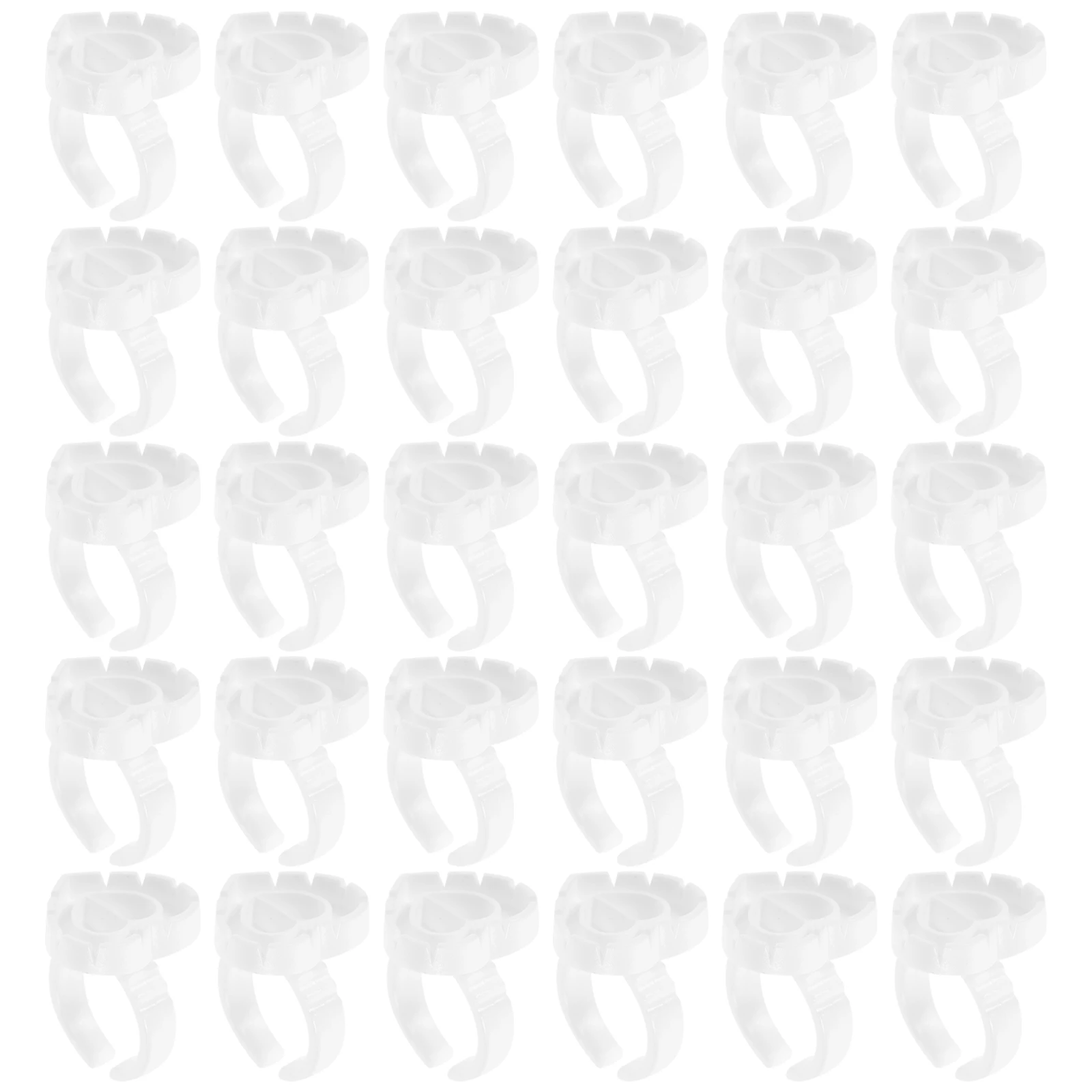 100 個白まつげ接着剤リングプラスチック顔料カップホルダーまつげエクステンション用小型サイズ理想的なサロン美容ツール