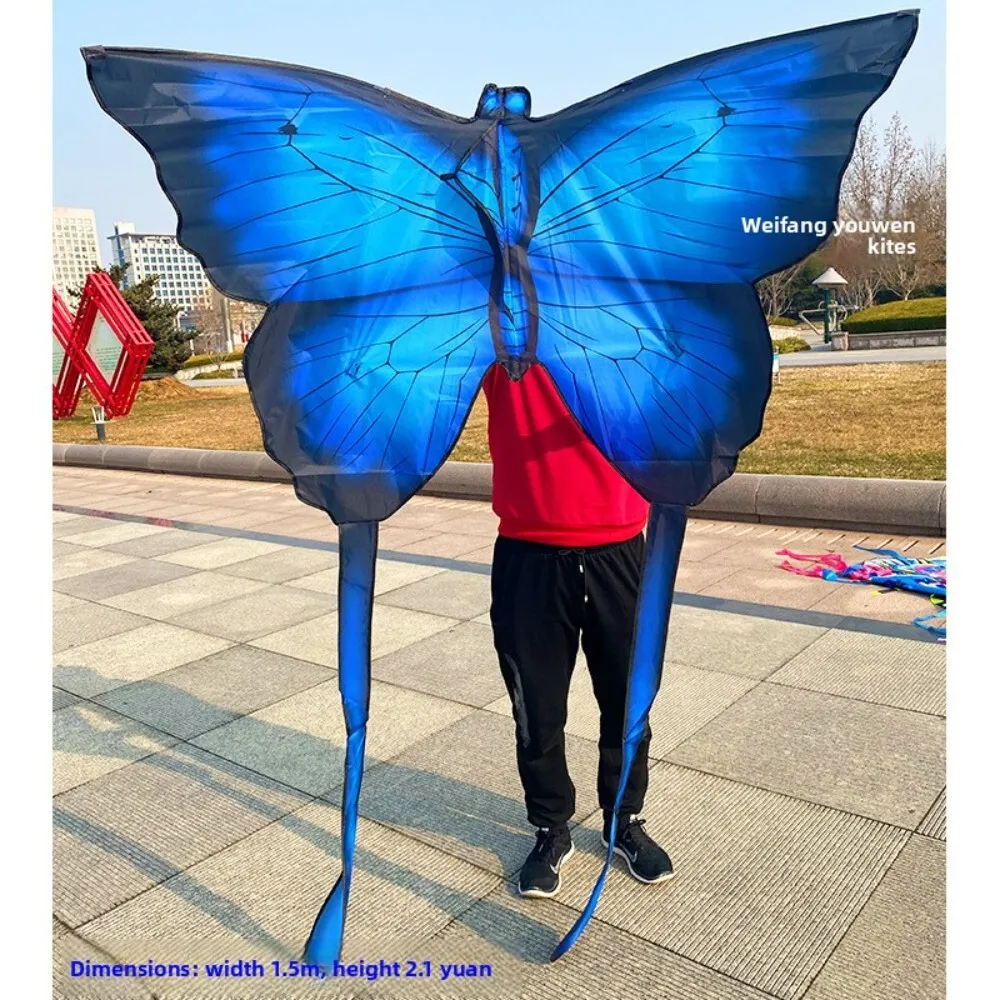 Cometa de mariposa de cola larga para niños y adultos, diseño triangular 3D, cometa empalmada de alto rendimiento para diversión con vuelo al aire libre