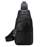 Paquete de pecho de cuero genuino, bolso de hombro de piel de vaca de gran capacidad para hombre, bolso cruzado para ir al trabajo de negocios, bolsa de almacenamiento para teléfono