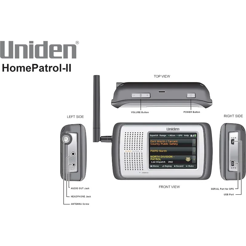 Escáner de pantalla táctil A Color de HomePatrol-2 con TrunkTracker V/S/A/M/E, APCO P25, alertas de emergencia-cubre EE. UU. Y Canadá