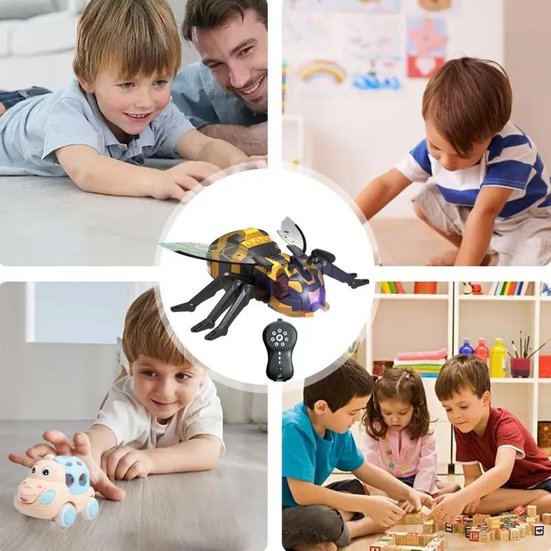 Remote Control Spray Spider Toy Electric Smart Crawling Wireless Remote Control Light Music Animal Realistic Toy For kids