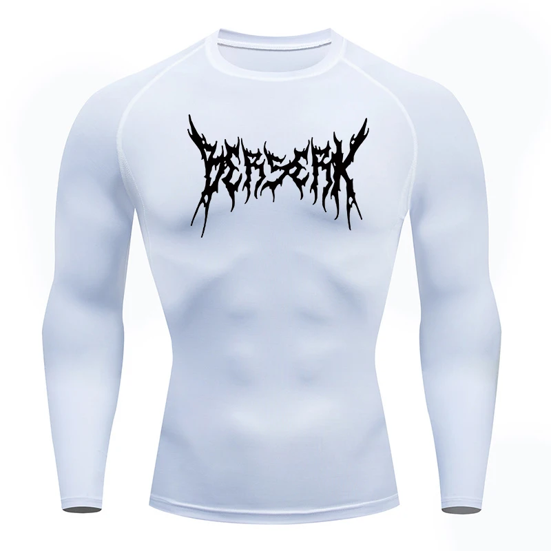 Gym Workout Rash Guard for Men Athletic Quick Dry Compression Shirts Berserk Print Tshirts Tees Tops Undershirts Baselayers