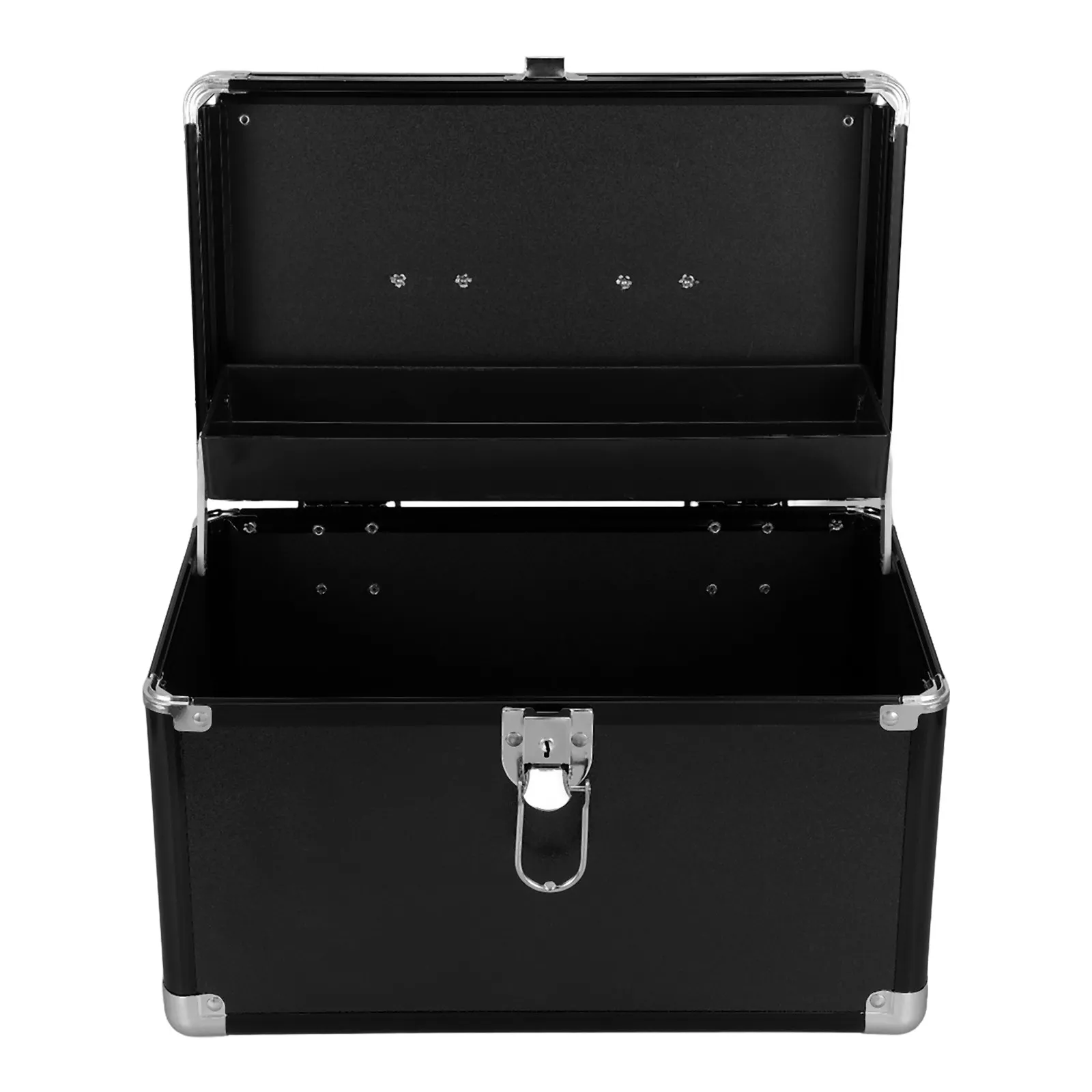 

Portable Aluminum Alloy Tool Box 2-Layer Reinforced Metal Case Ergonomic Handle Workshop Organizer Nail Accessories