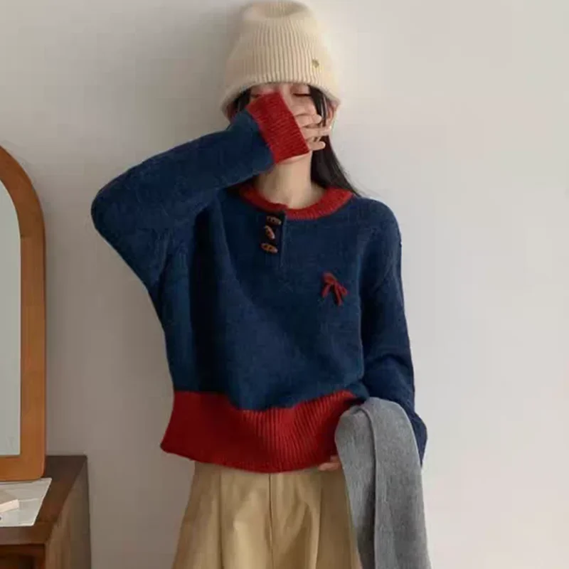 

autumn winter Long Sleeve loose Jumper Tops Women Sweater Christmas Knitted sweaters Pullover multicolor Ladies Casual Shirts