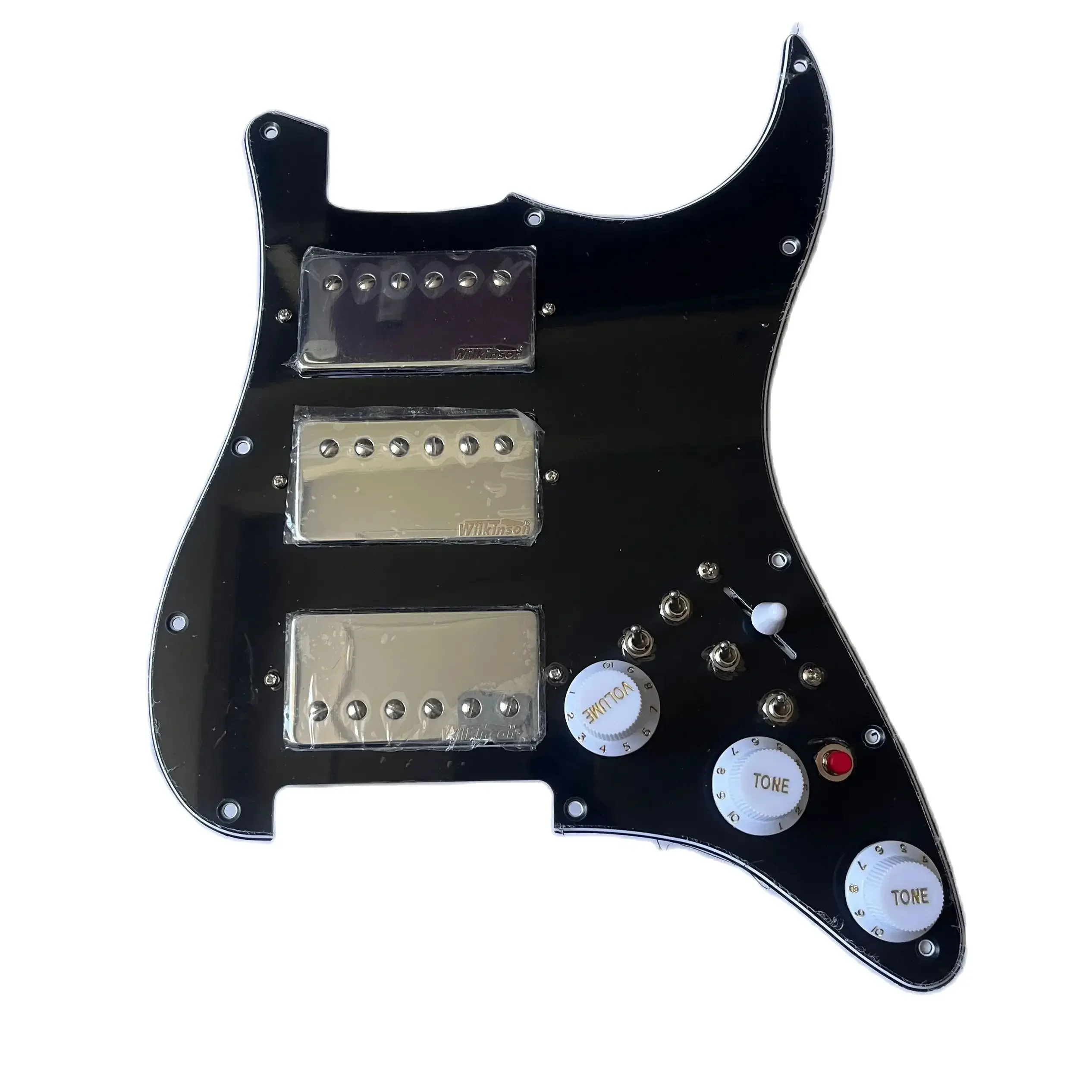 

Upgrade HHH Prewired Loaded ST Pickguard with Humbucker Alnico V Humbucker Pickups Coil Split Switch Set for ST Electric Guitar