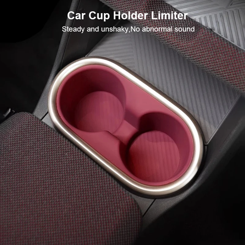 For Mini Countryman U25 JCW 2024-2025 Water Cup Holder Storage Box Silicone Shock-Absorbing Cup Tray Tidying Car Accessories