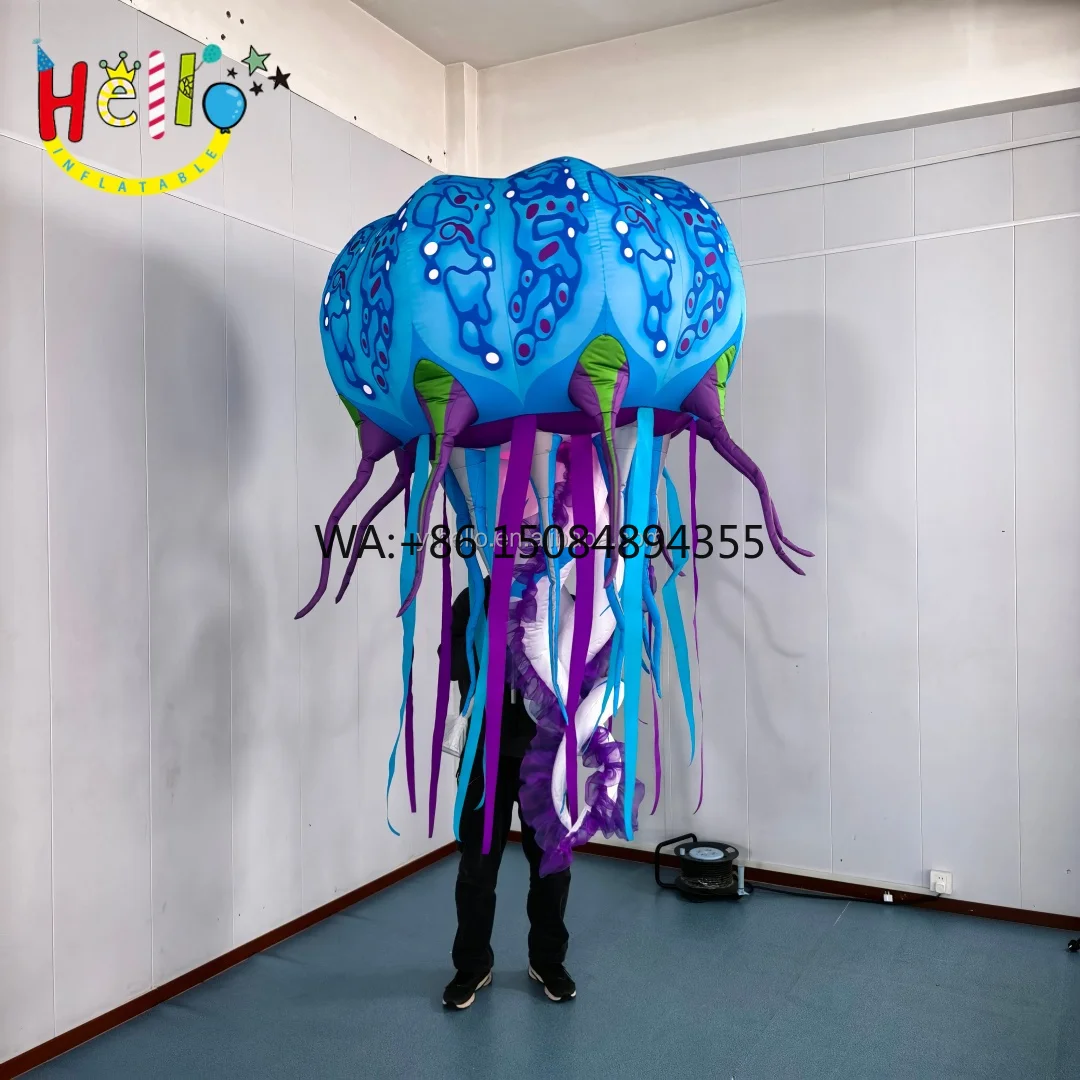 

Colorful Inflatable Underwater Shapes Animal Jellyfish Inflatable Costume Jellyfish Balloon with LED Light