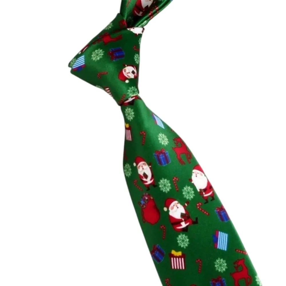 Funny Santa Claus Christmas Necktie Christmas Tree Snowflakes Xmas Shirt Tie Gift Reindeer Man Necktie Suit Accessories