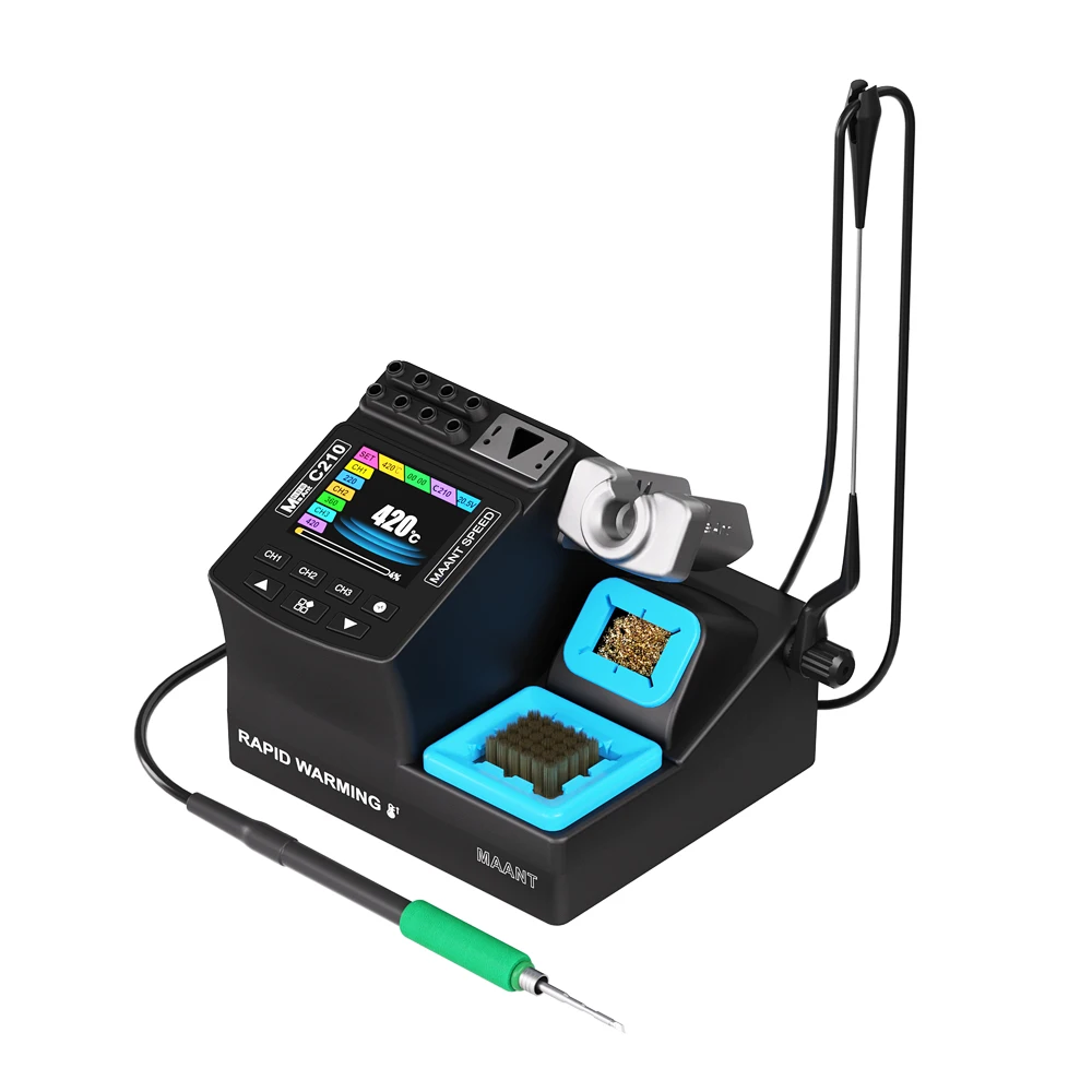 

MaAnt C210 200W Intelligent Digital Soldering Station with Color Display Fast Heating for Phone Motherboard Repair Tools Set