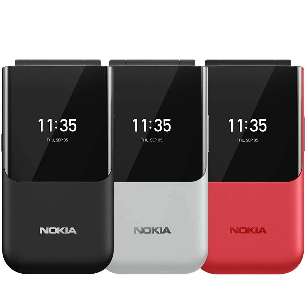 Nokia 2720 4G Flip Phone 2SIM 2.8-inch 1500mAh Bluetooth 3.5mm Headphone Jack WiFi MP3/MP4 Dual Core Snapdragon 205 Nokia2720