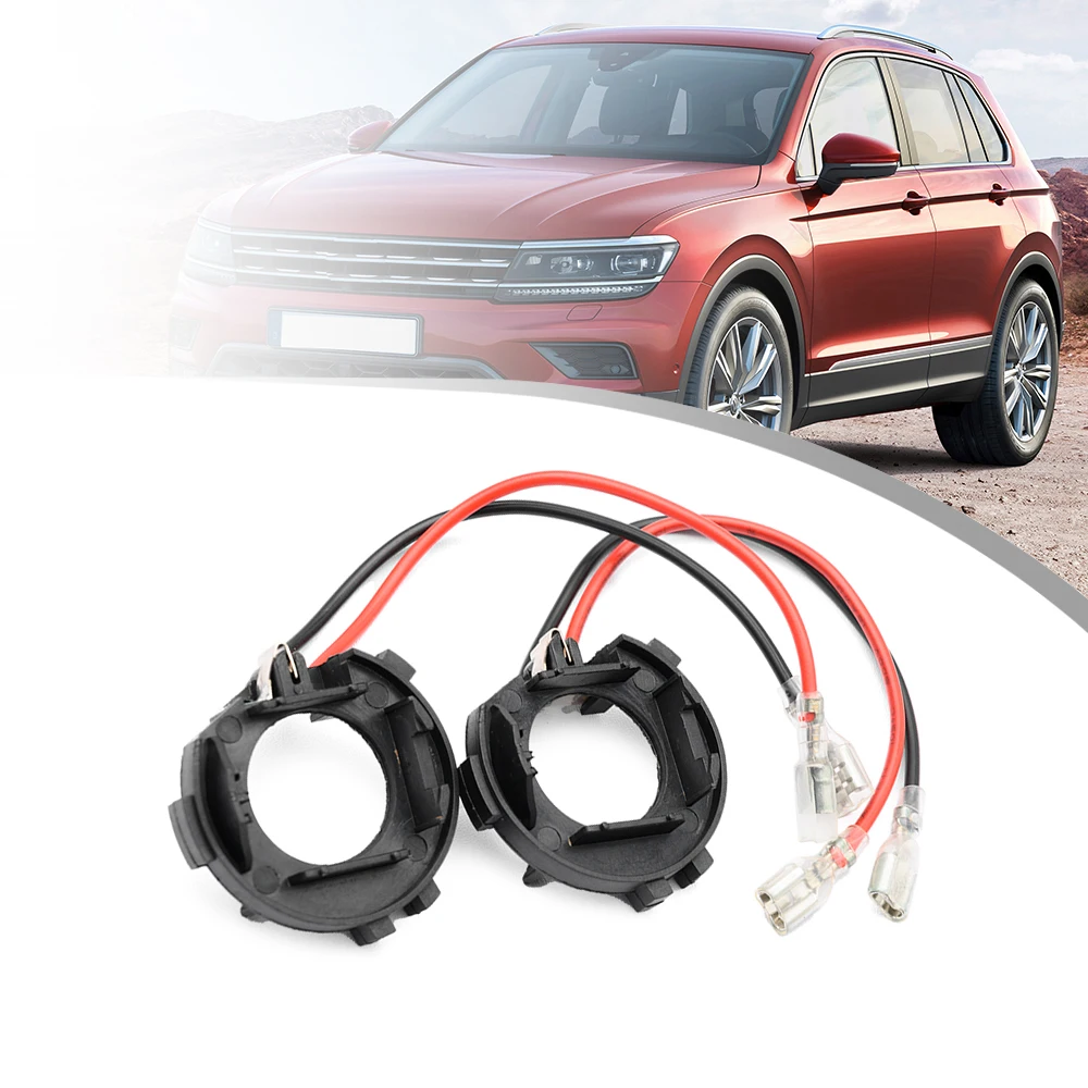 

2Pcs For VW Touran Sharan Scirocco e-Golf Volkswagen Tiguan H7 Led Bulb Cap Clip Headlamp Socket Low Beam Base Adapter Holder