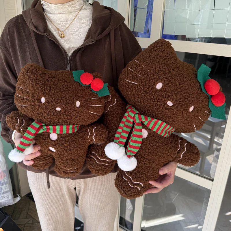

Ins Hello Kitty Gingerbread Man Kawaii Plush Doll Anime Bolster Sofa Bedroom Home Furnishing for Kids Fans Birthday Gift