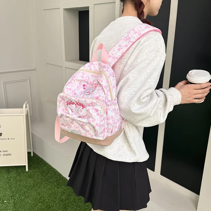 

Новый школьный ранец Sanrio Hello Kitty, милый Повседневный и легкий вместительный рюкзак с героями мультфильмов