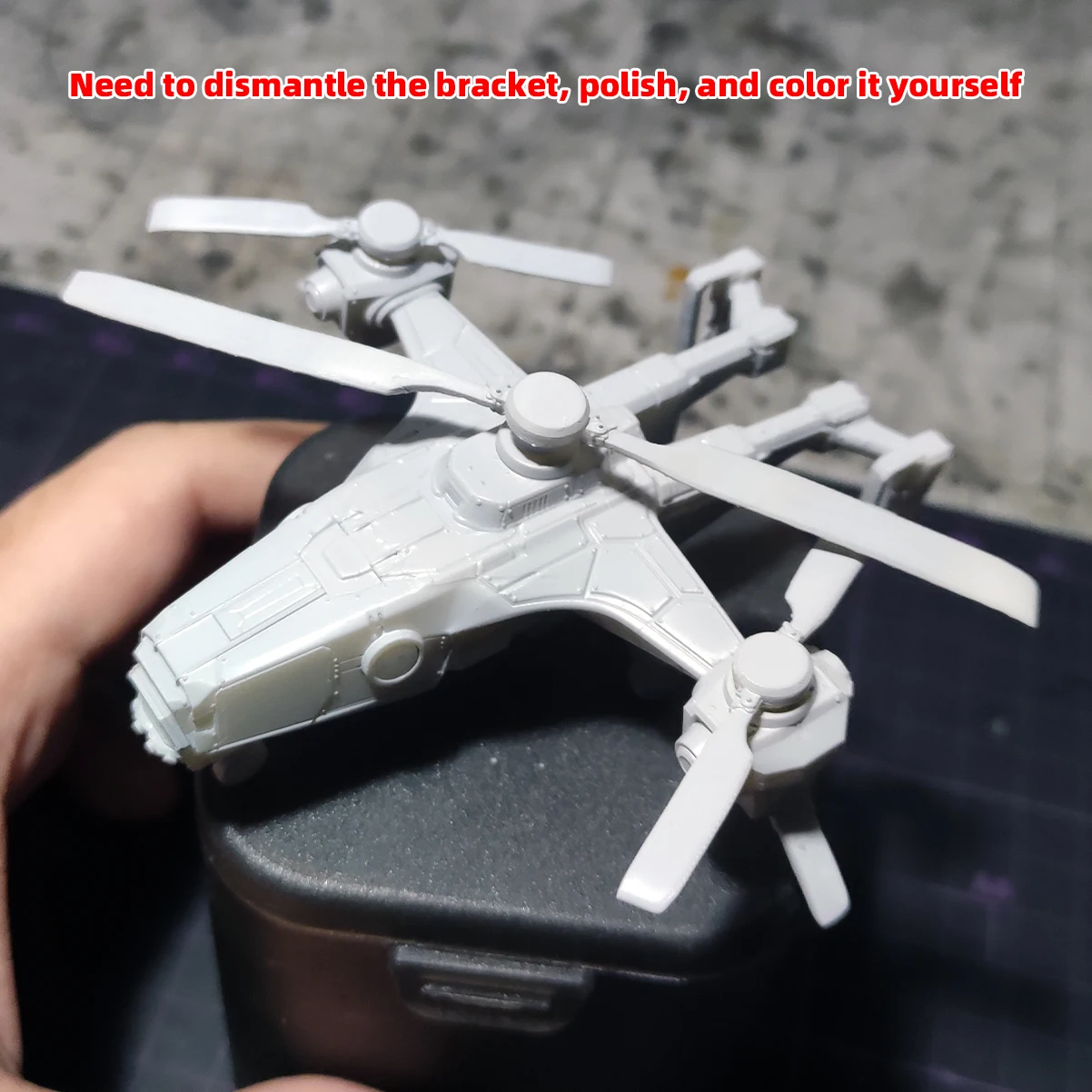 1/72 Modellbausatz 3D Harz Miniatur Diorama Gebäude Unbemalter Sci-Fi Hubschrauber DIY – Detail 9