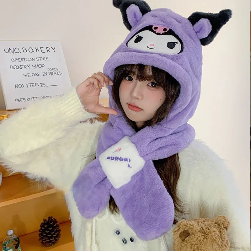 

Sanrio Hat Kuromi Cinnamoroll My Melody Cute Cartoon Winter Travel Matching Leisure Cold Resistant and Warm Hat Lovers Gift