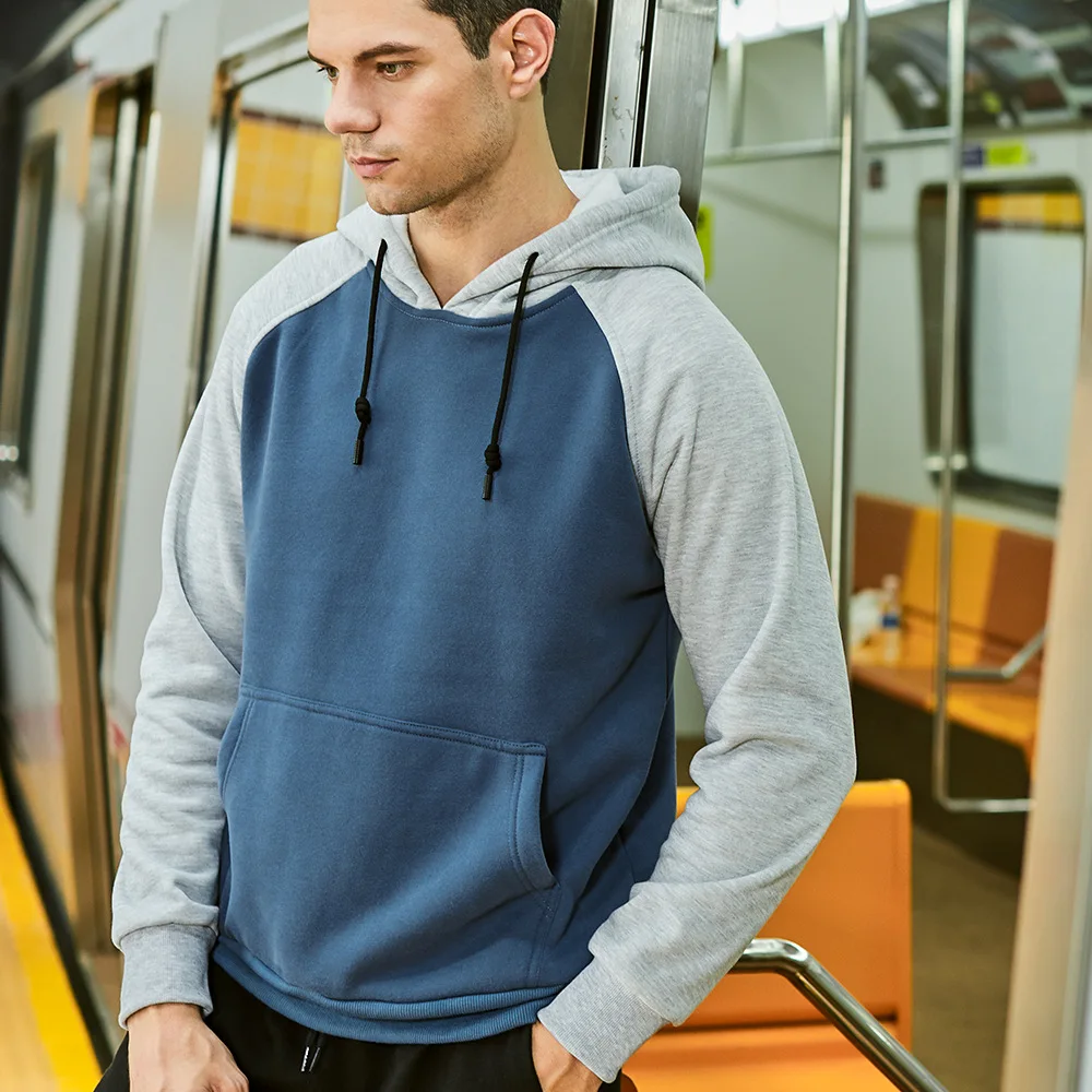 

Men's Fleece Hoodie Street Style Autumn Winter Multi-Color Patchwork American Top New Cross-Border Clothing Three-acetate Fiber